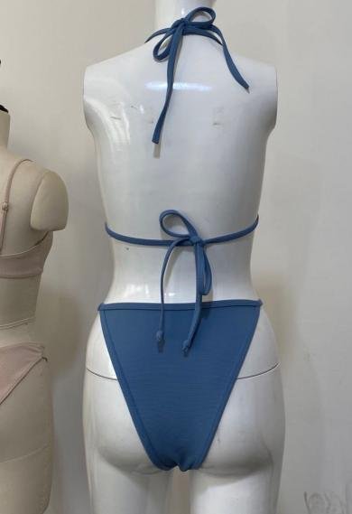 Premium Slate Blue Halter Bikini Set