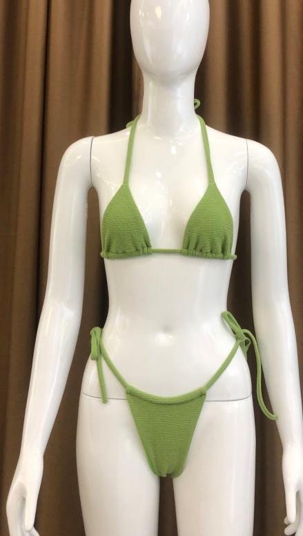 Premium Ribbed Triangle String Bikini Set