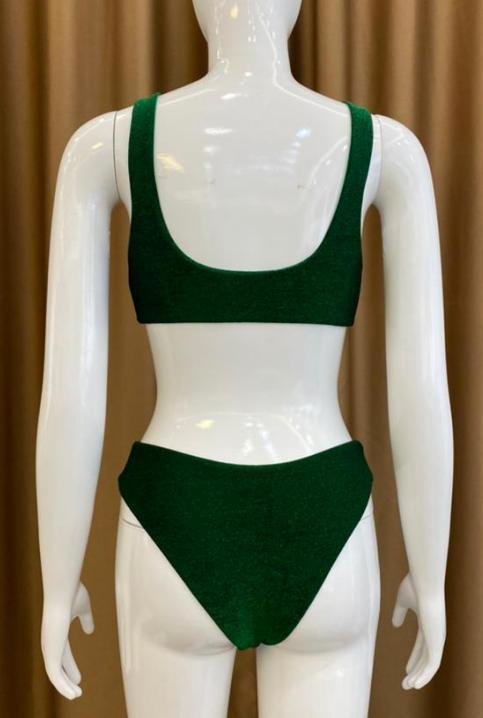 Premium Emerald Bouclé Bikini Set