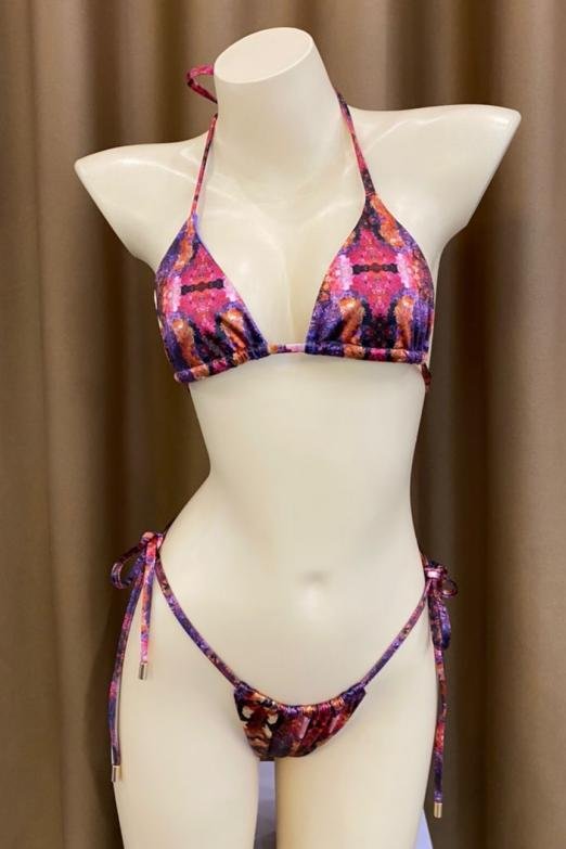Premium Kaleidoscope Print Halter Bikini Set