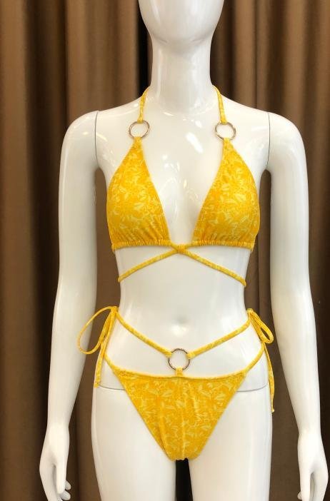 Premium Marigold Strappy Bikini Set