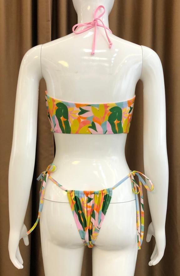 Premium Tropical Print Halter Bikini Set