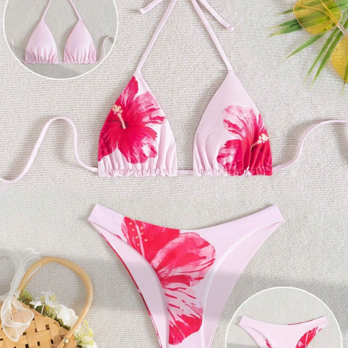 Women’s Halter Triangle Bikini Two-Piece Set