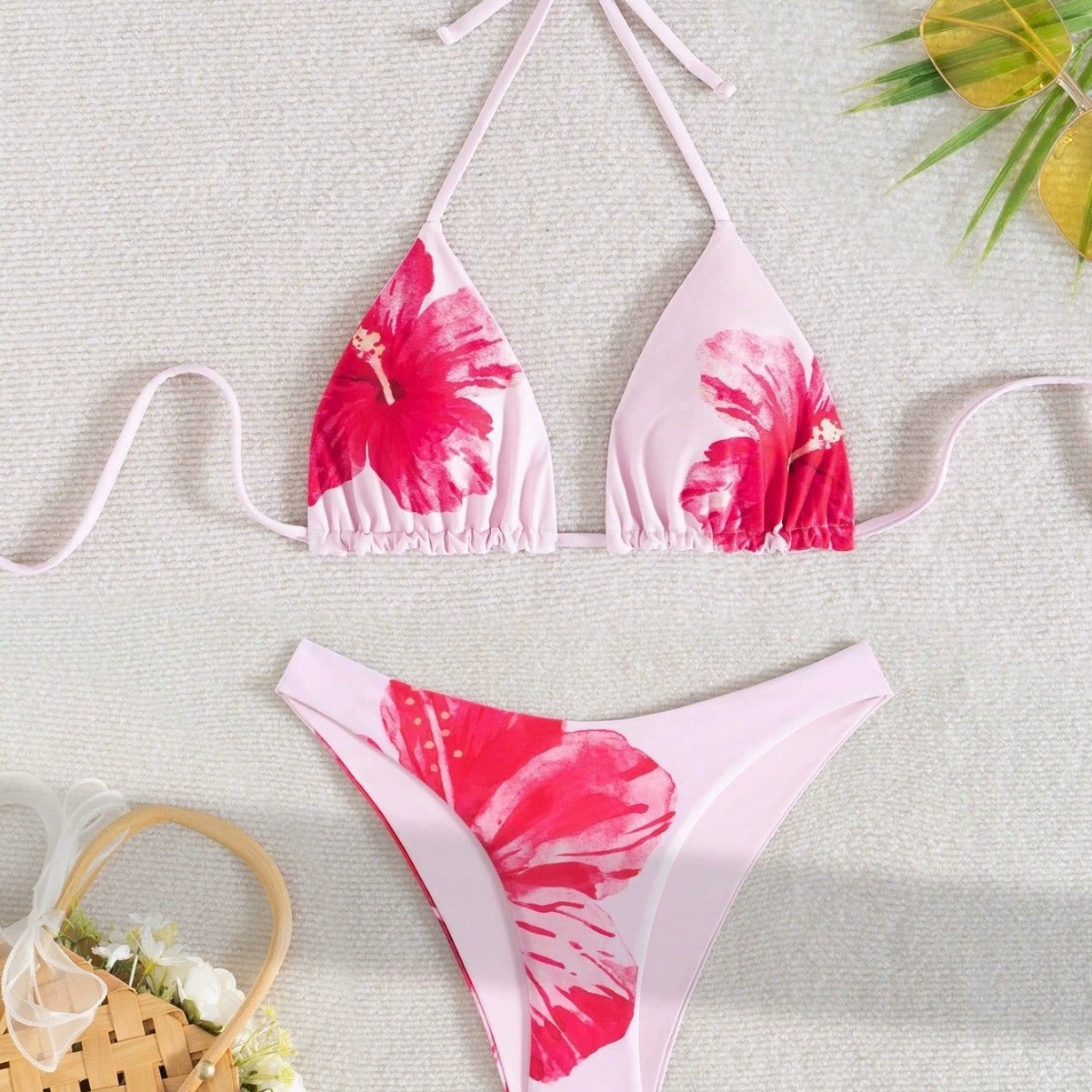 Women's Halter Triangle Bikini Two-Piece Set view 3