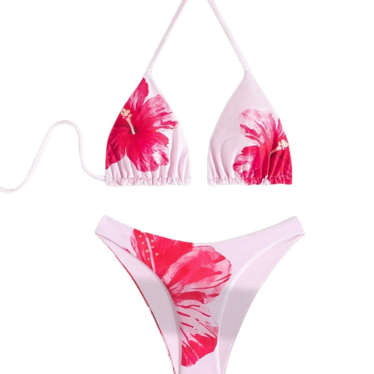 Women's Halter Triangle Bikini Two-Piece Set view 5