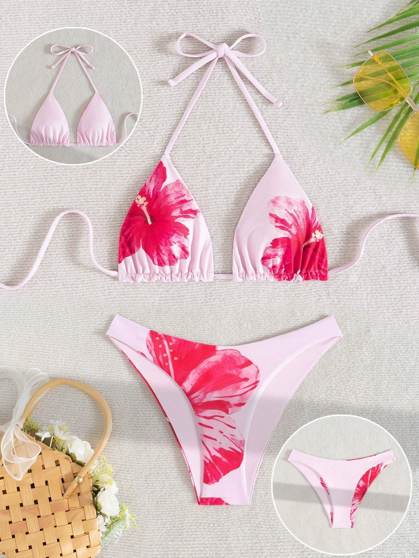 Women's Halter Triangle Bikini Two-Piece Set view 6