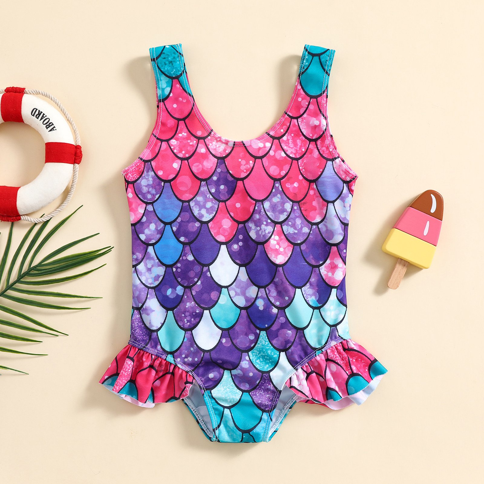 Girls’ Ruffled One-Piece Swimsuit