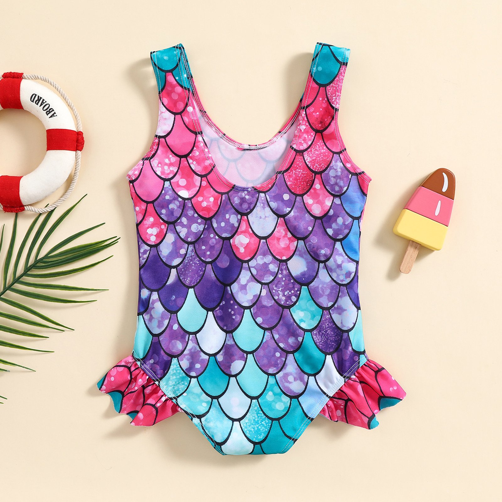 Girls’ Ruffled One-Piece Swimsuit