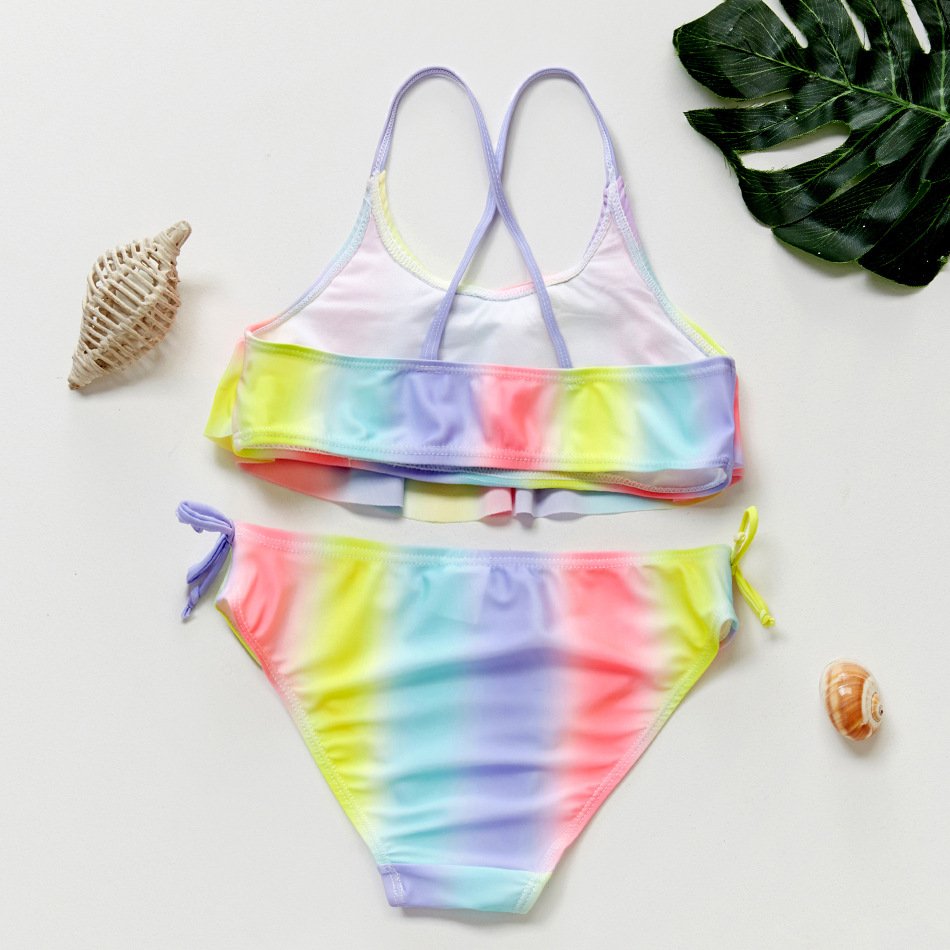 Girls’ Crossback Flounce Tankini Set