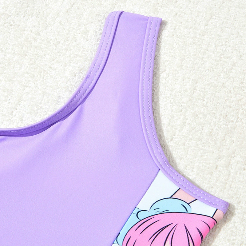 Girls Two-Piece Swim Set with Tank One-Piece and Shorts view 4