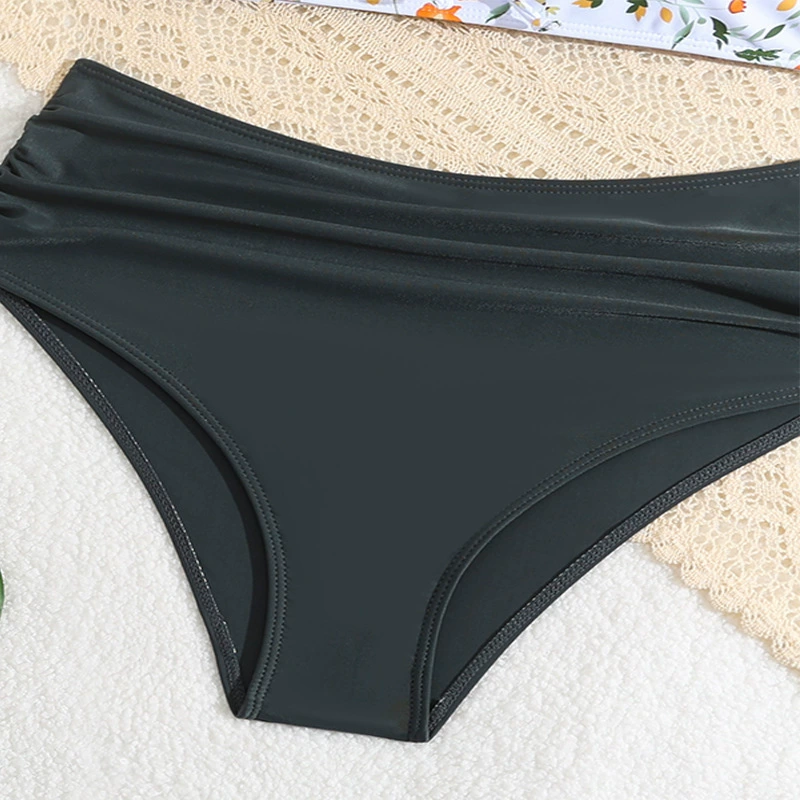 Girls Two-Piece Bikini Set with Cross-Back Top and High-Waisted Briefs view 4