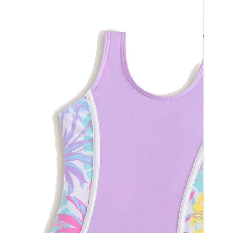 Girls Sleeveless One-Piece Swimsuit with Shorts Coverage view 4