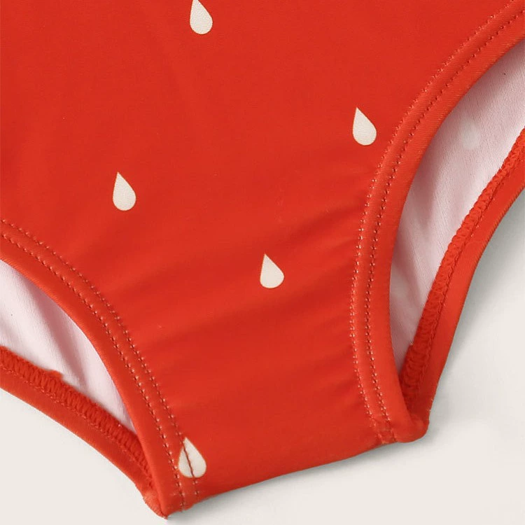 Girls One-Piece Swimsuit with Scalloped Ruffle Neckline view 4
