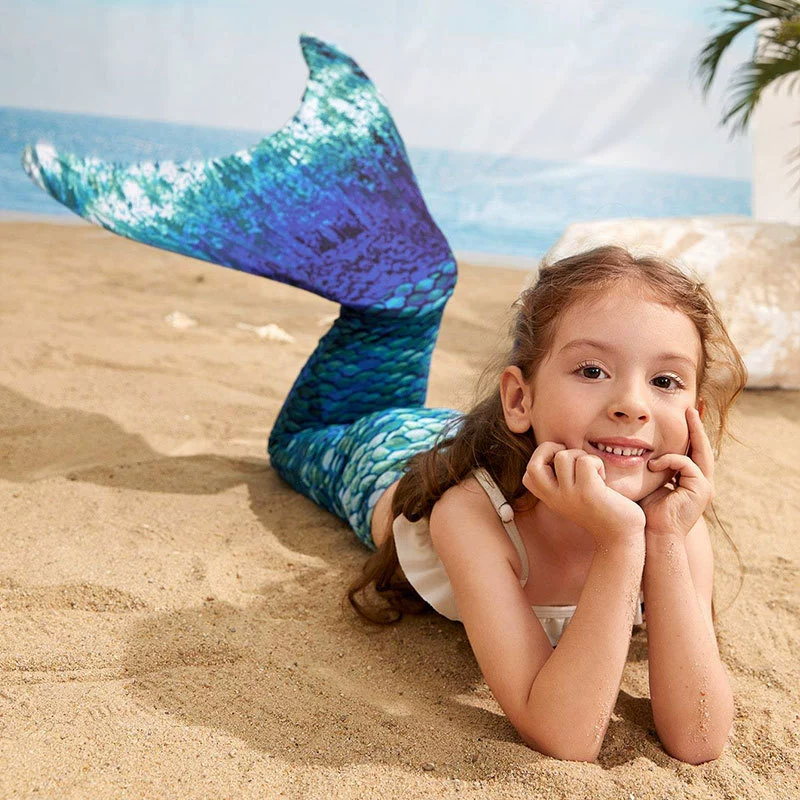 Girls Two-Piece Mermaid Tail Swimsuit Set