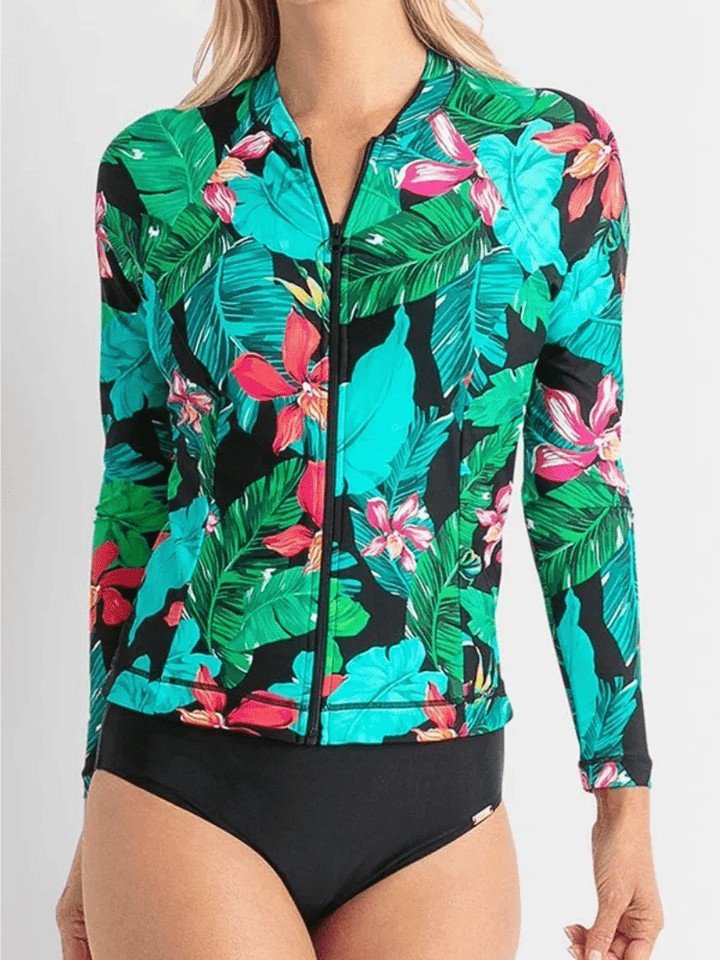 Long Sleeve Zip-Front Rash Guard
