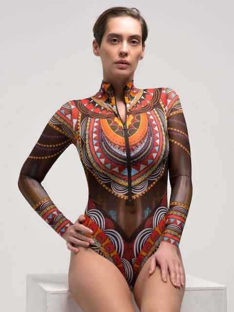 Long Sleeve Zip-Front High Neck Wetsuit