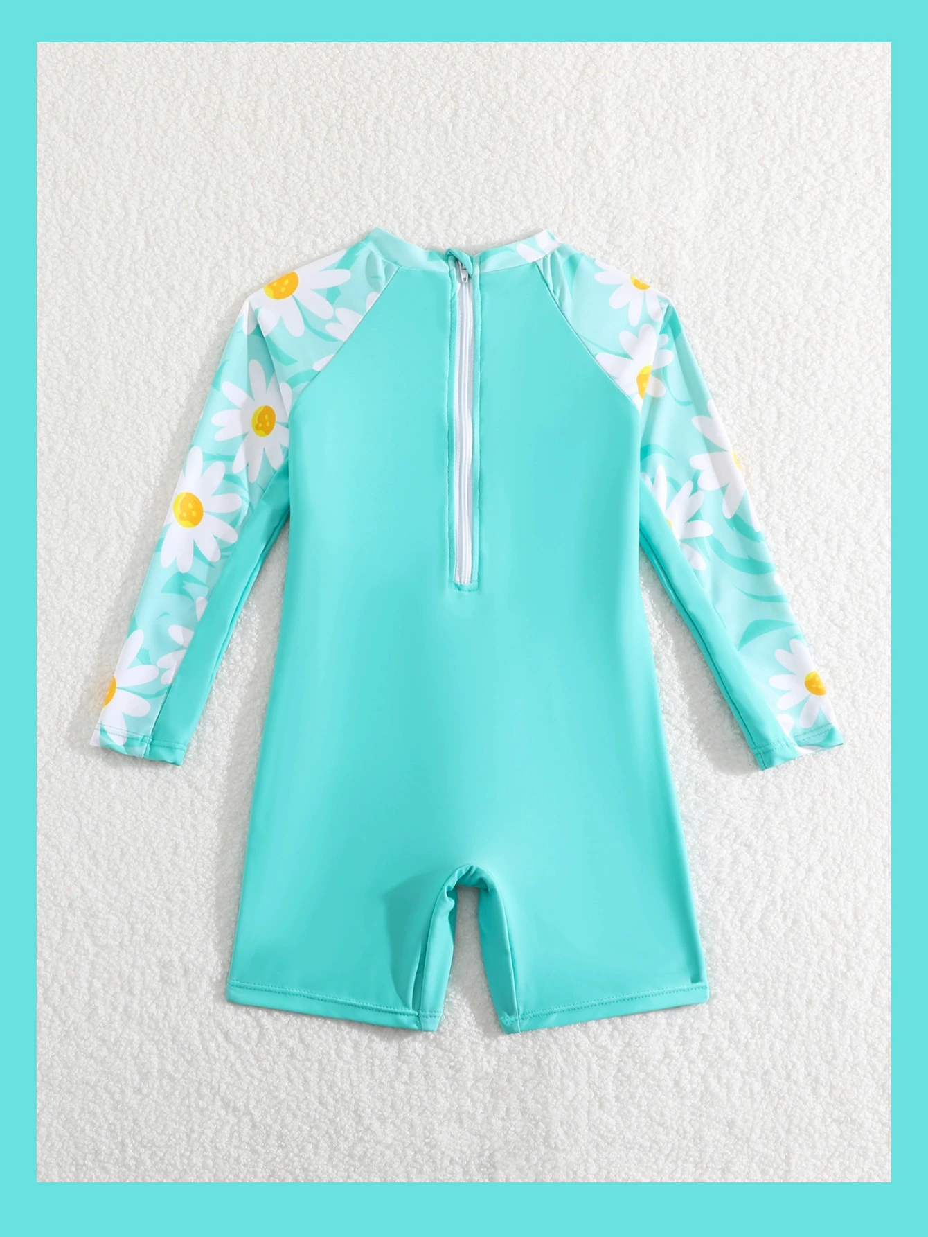 Girls Long Sleeve Rash Guard One-Piece Swimsuit with Shorts