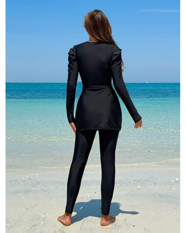 Modest Long Sleeve Swimsuit Set with Skirt and Leggings