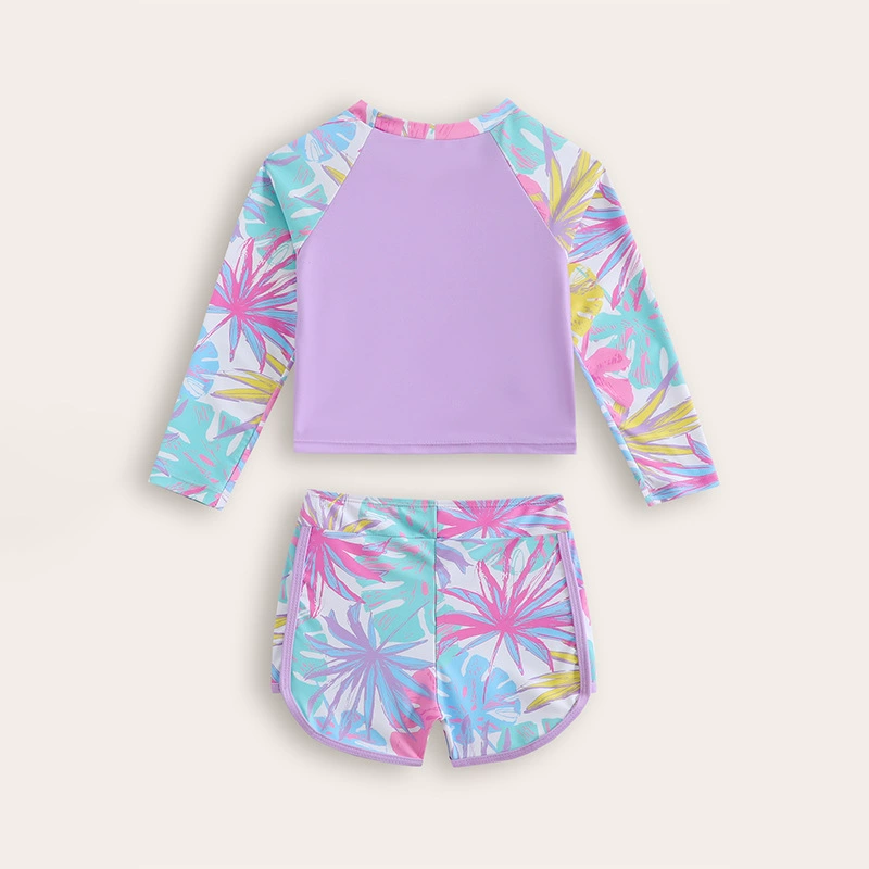 Kids Long Sleeve Two-Piece Swimsuit Set