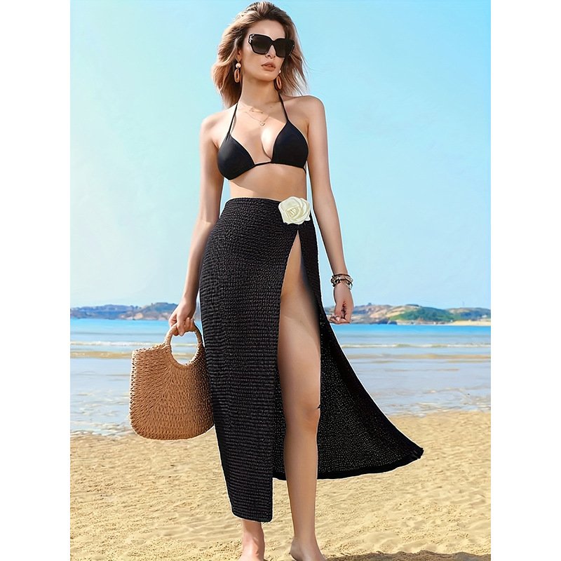 Halter Triangle Bikini and High-Waist Maxi Skirt Set