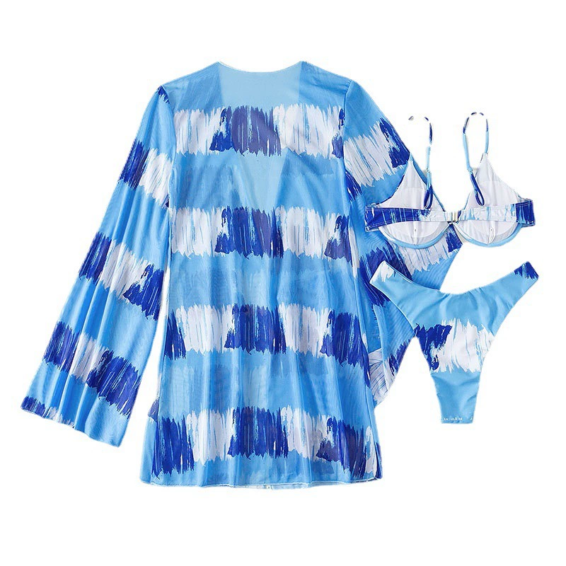 Women's Underwire Bikini Set with Long Sleeve Cover-Up view 5