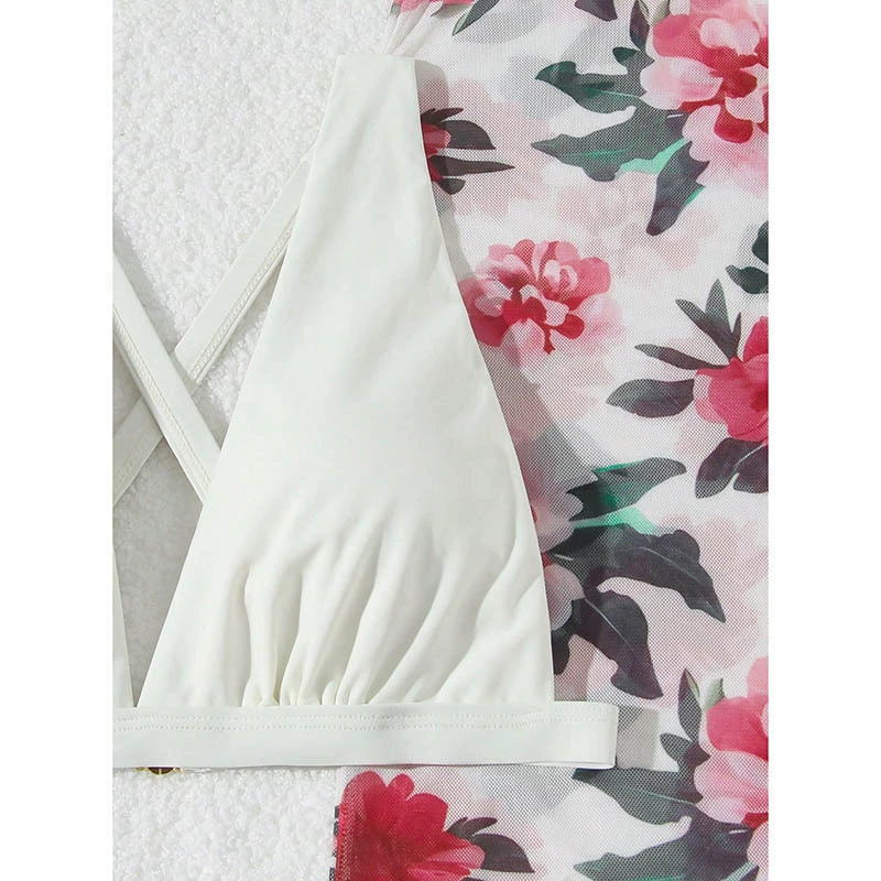 Women's Triangle Bikini Set with Cover-Up Skirt view 3