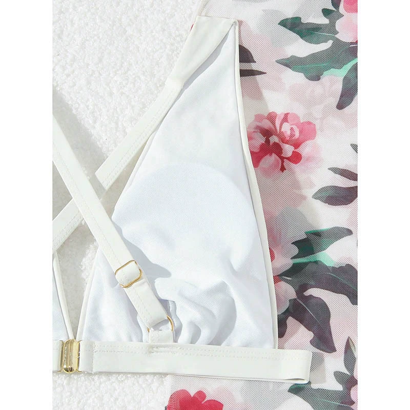 Women's Triangle Bikini Set with Cover-Up Skirt view 4