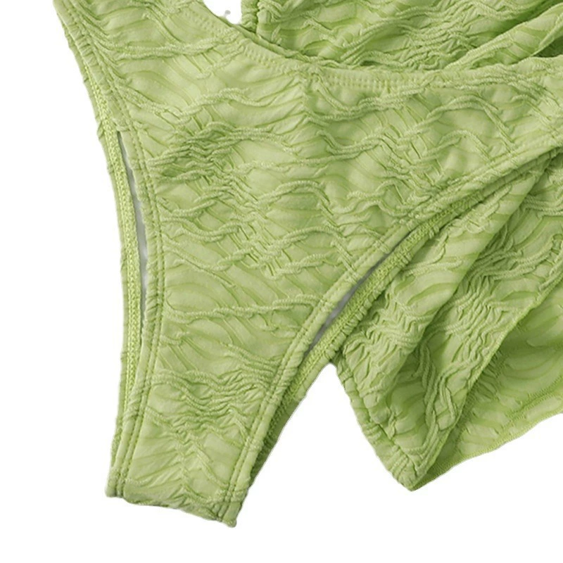 Bandeau Bikini Set with Ring Detail and Sarong Skirt view 5