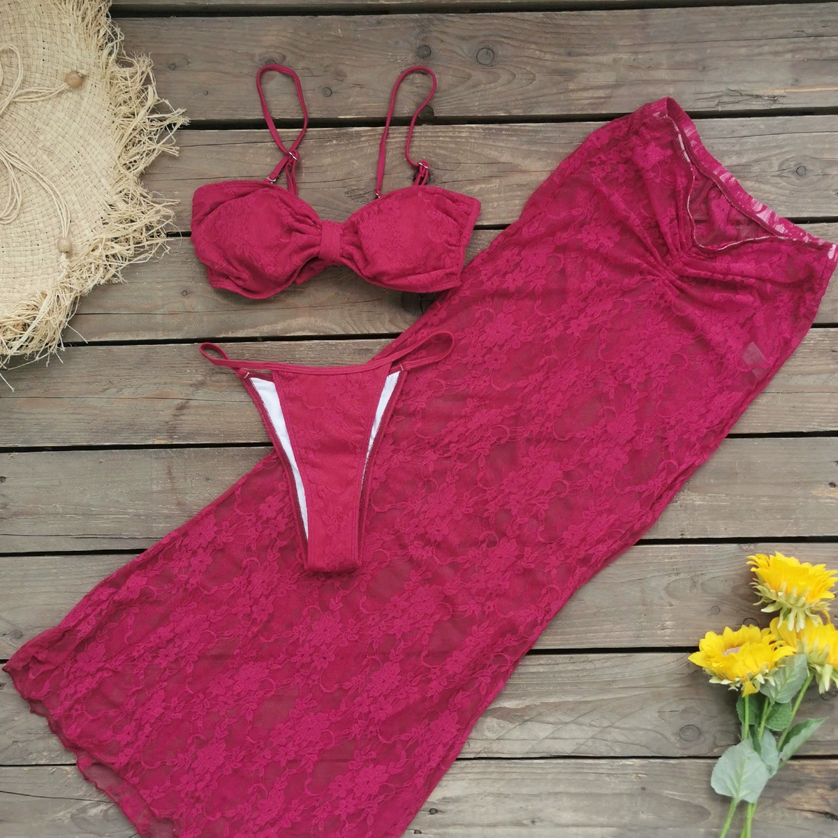 Bandeau Bikini Set with Skirt view 3
