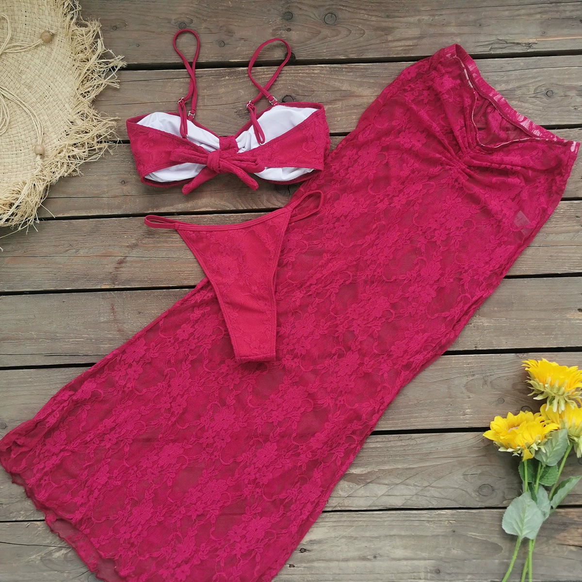 Bandeau Bikini Set with Skirt view 4
