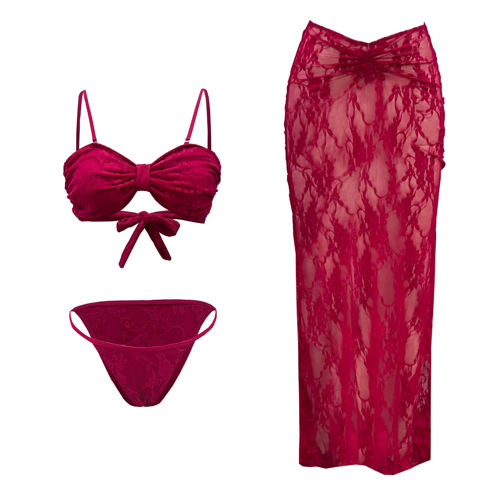 Bandeau Bikini Set with Skirt view 5
