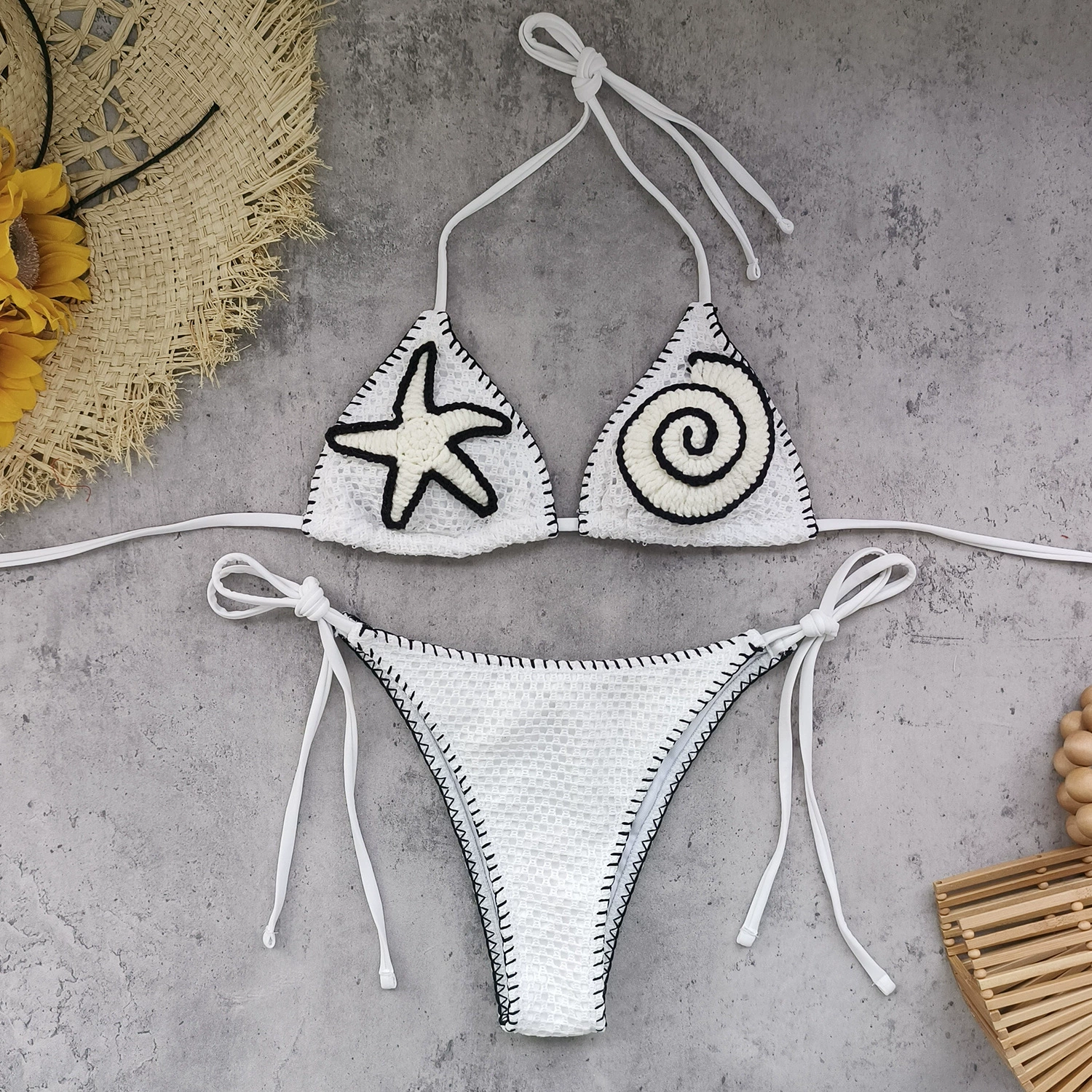 Triangle Bikini Three-Piece Set with Cover-up