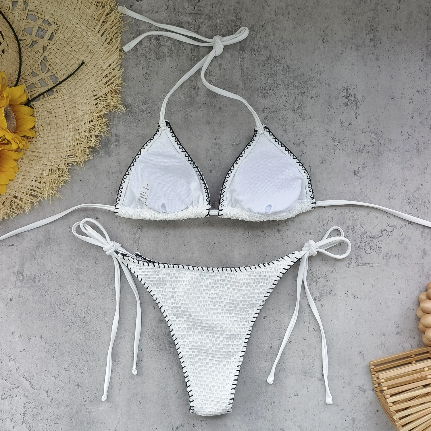 Triangle Bikini Three-Piece Set with Cover-up view 3