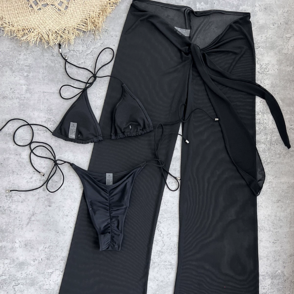 Triangle Bikini Set with Wide-Leg Pants view 4