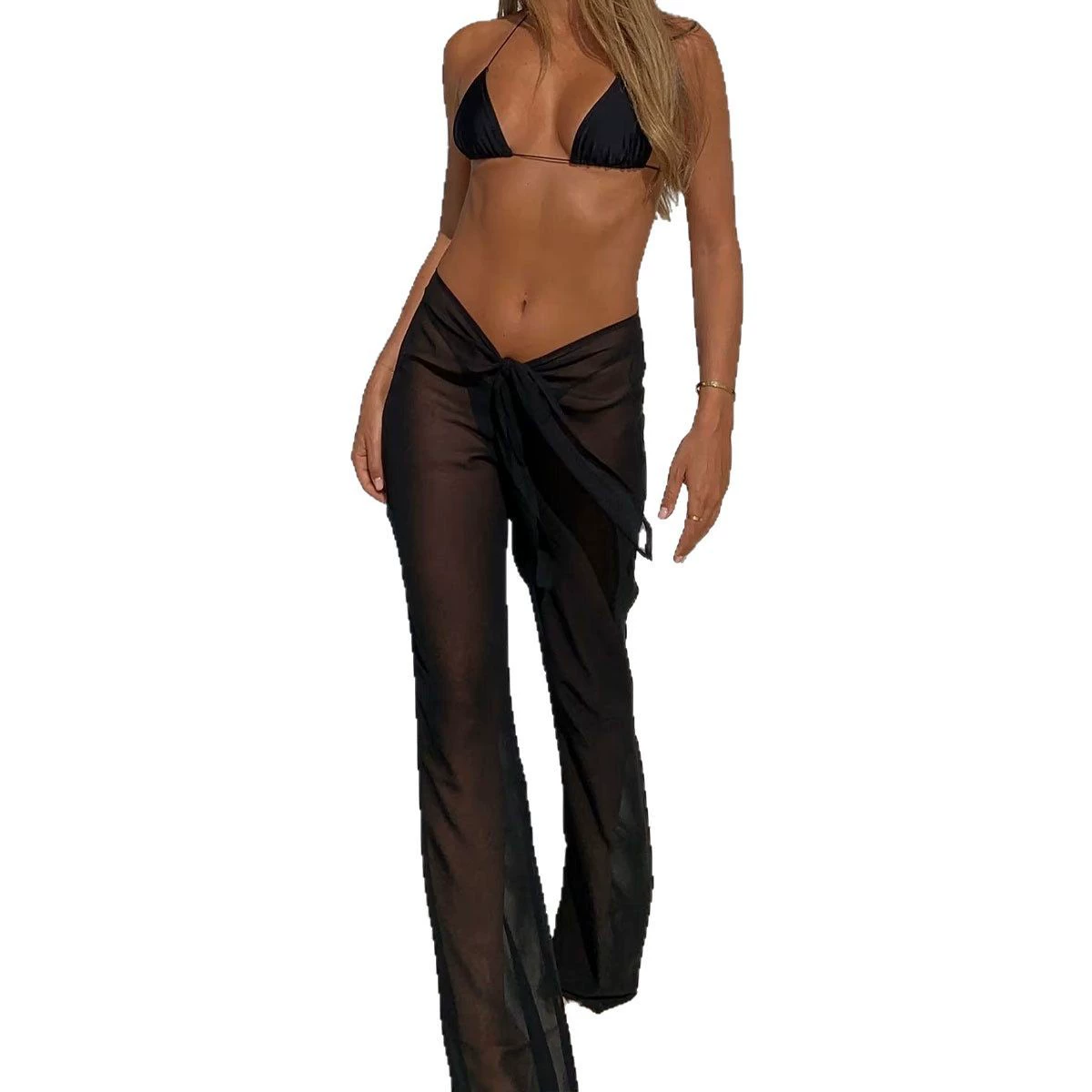 Triangle Bikini Set with Wide-Leg Pants view 5