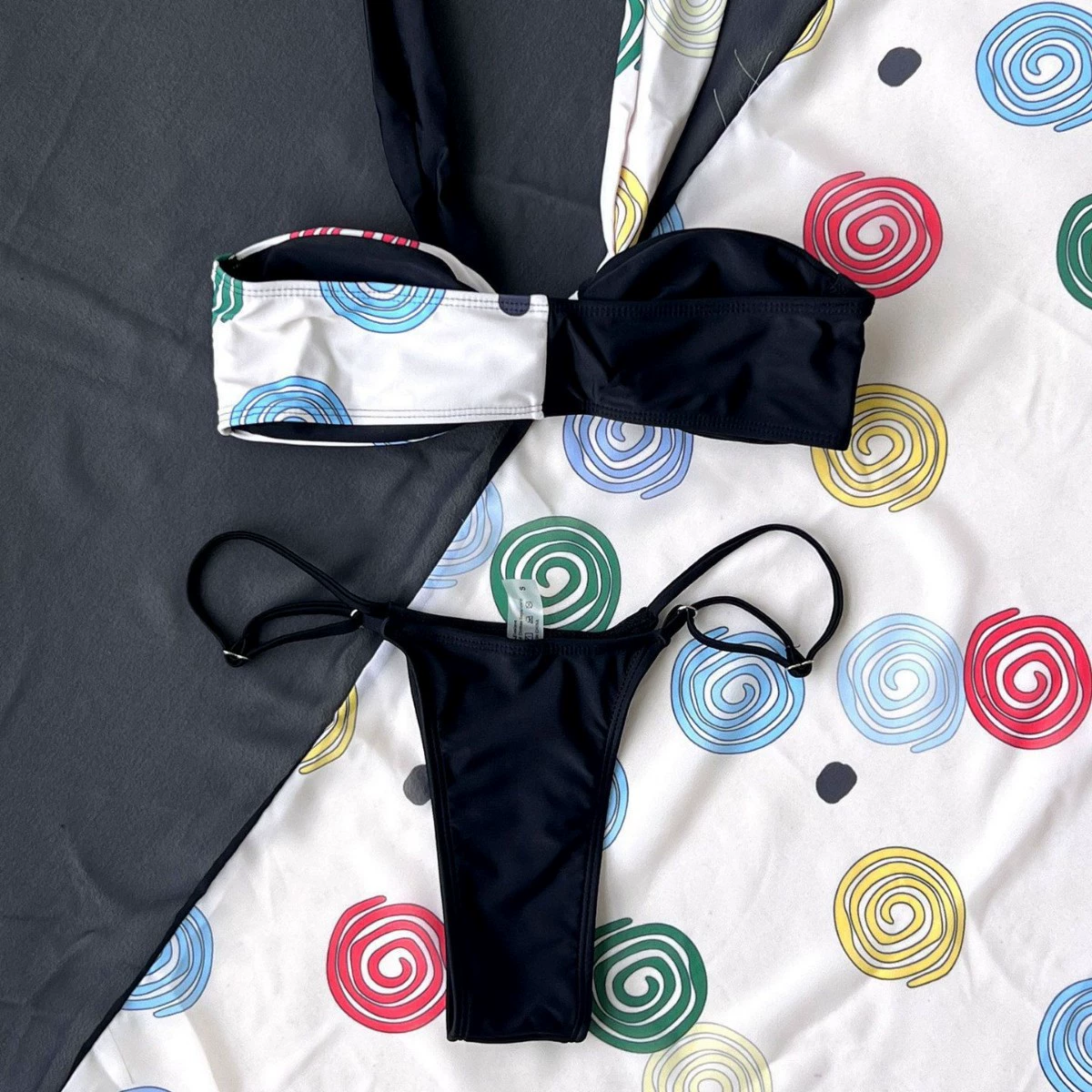 Three-Piece Halter Bandeau Bikini Set with Sarong view 4