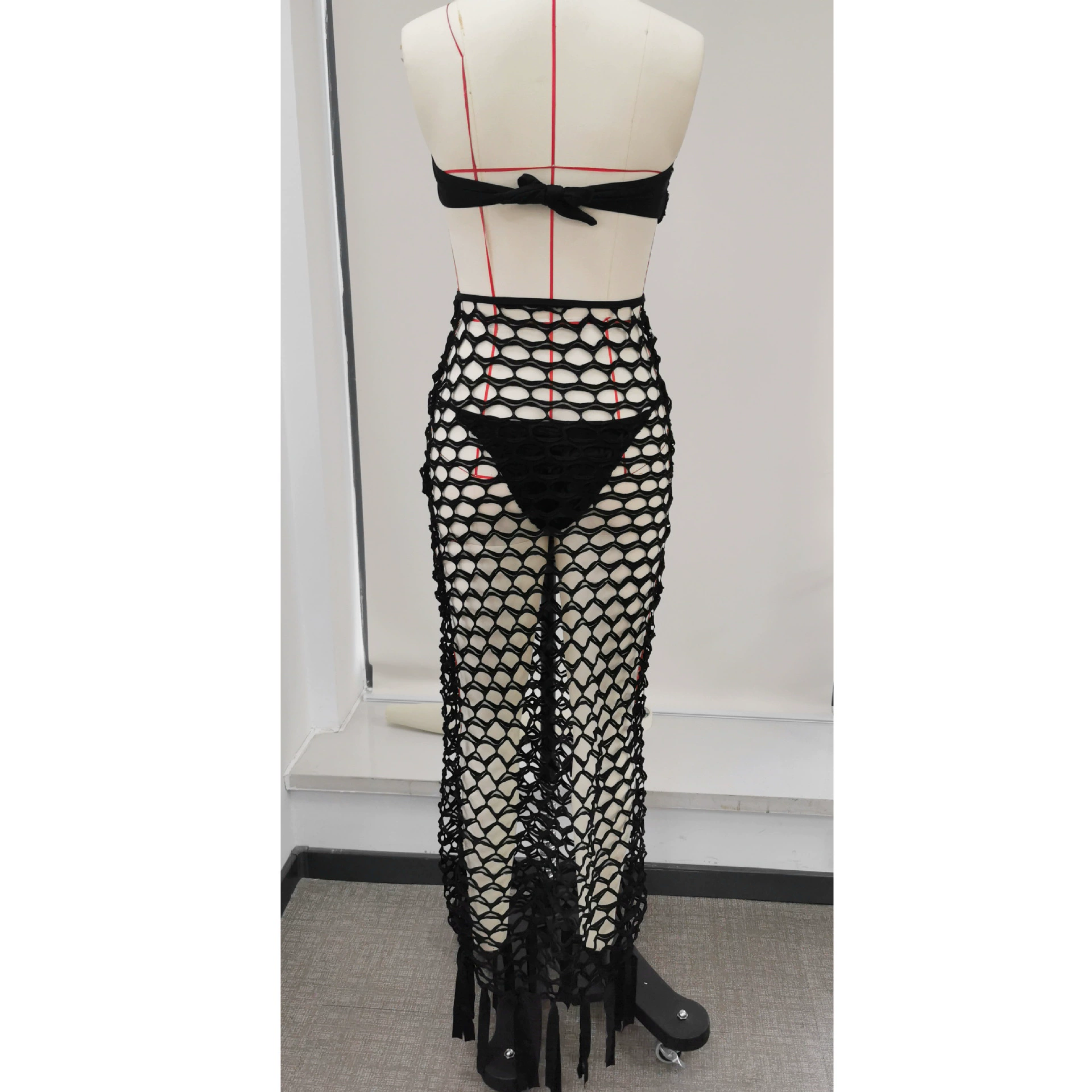 Bandeau Bikini Set with Crochet Long Skirt view 5