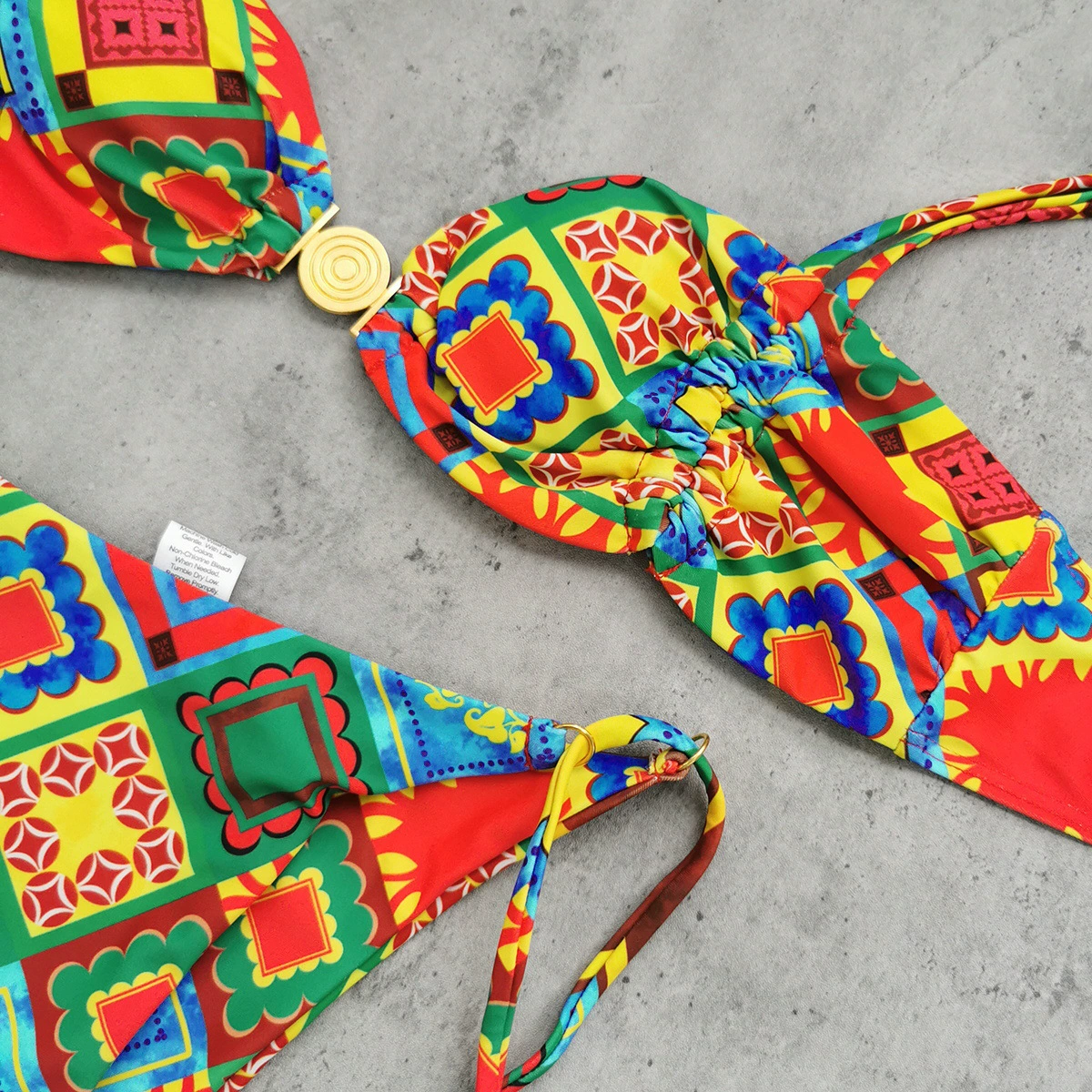 Two-Piece Bikini Set with Ring Detail and Wrap Skirt view 4