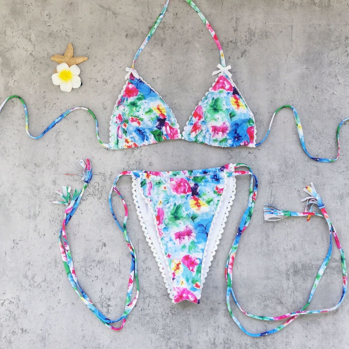 Triangle Bikini Set with Long Cover-Up Robe view 3