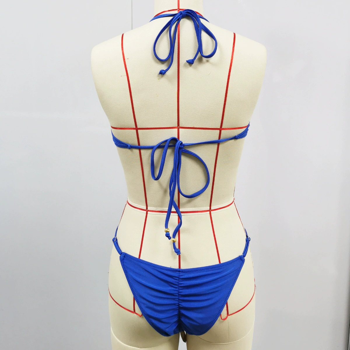 Halter Twist Front Bikini Set with Wide-Leg Pants view 3