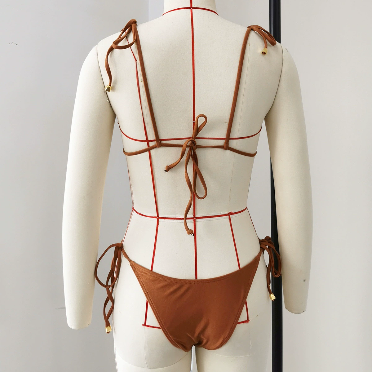 Triangle Bikini Set with Wrap Skirt view 3