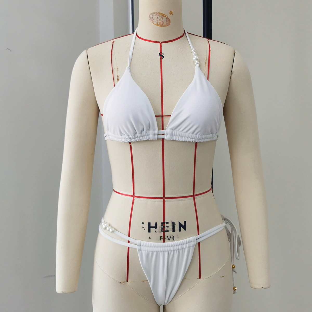 Three-Piece Swimsuit Set with Triangle Bikini and Cover-Up view 4