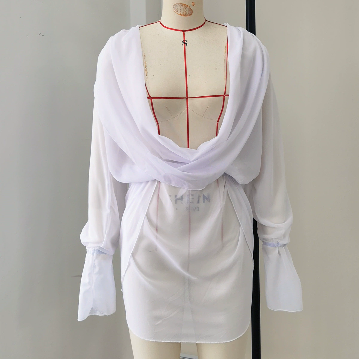 Three-Piece Swimsuit Set with Triangle Bikini and Cover-Up view 6
