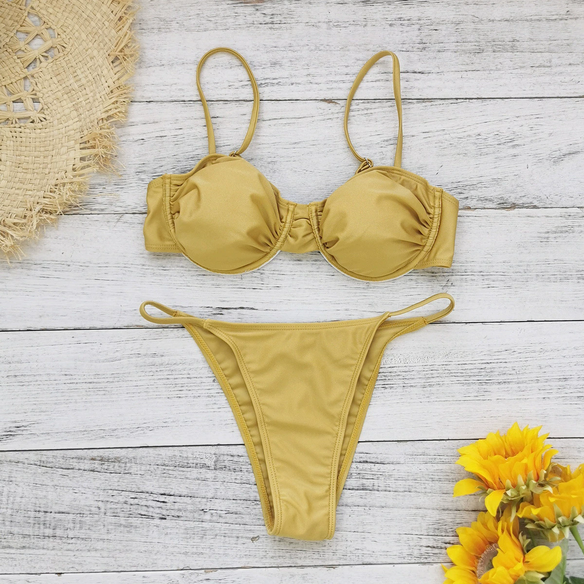 Three-Piece Bikini Set with Fringed Skirt view 4