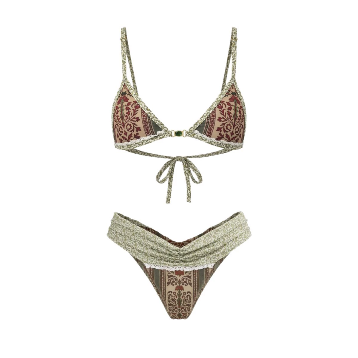 Halter Neck Triangle Bikini with Skirt Set view 5