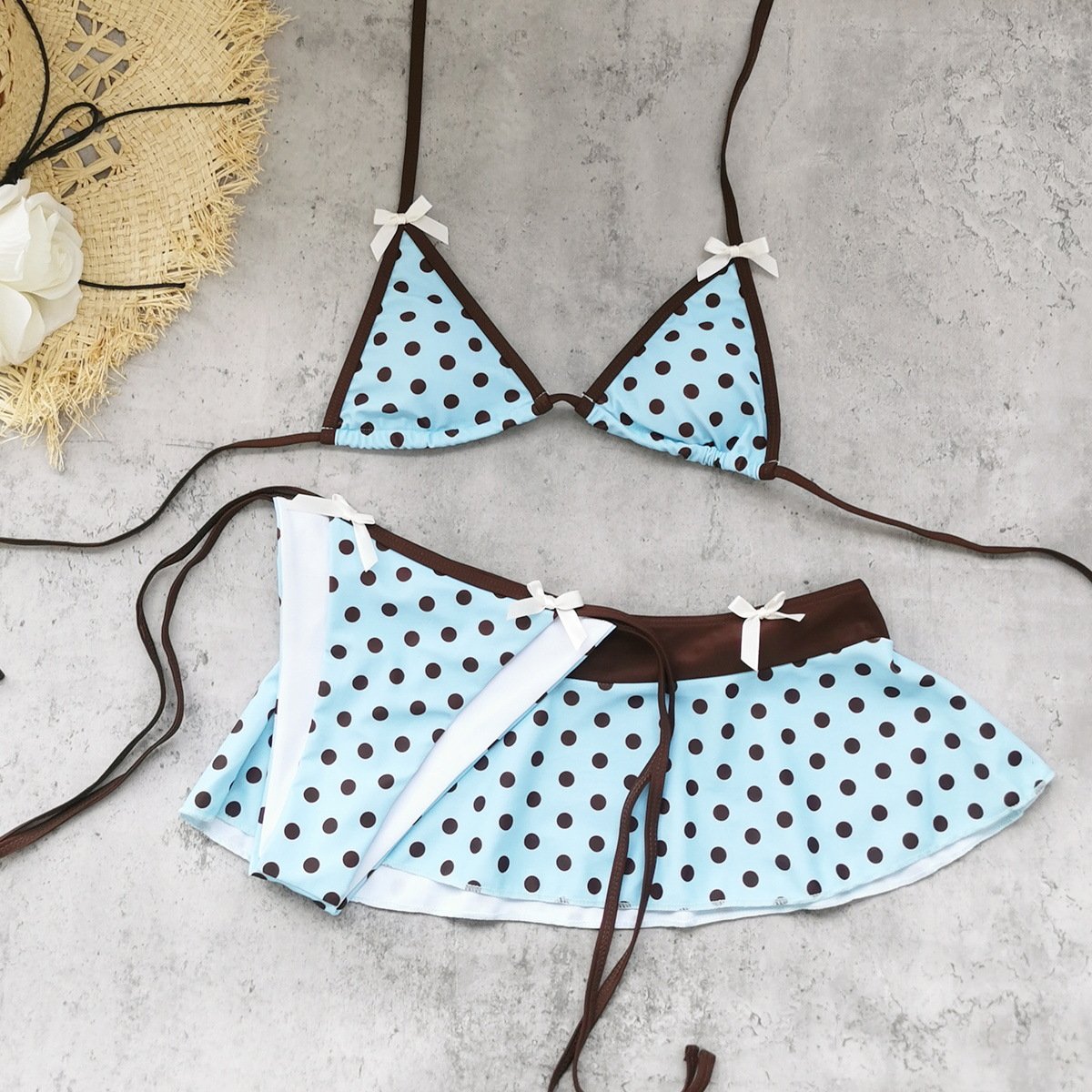 Blue Polka Dot Three-Piece Set
