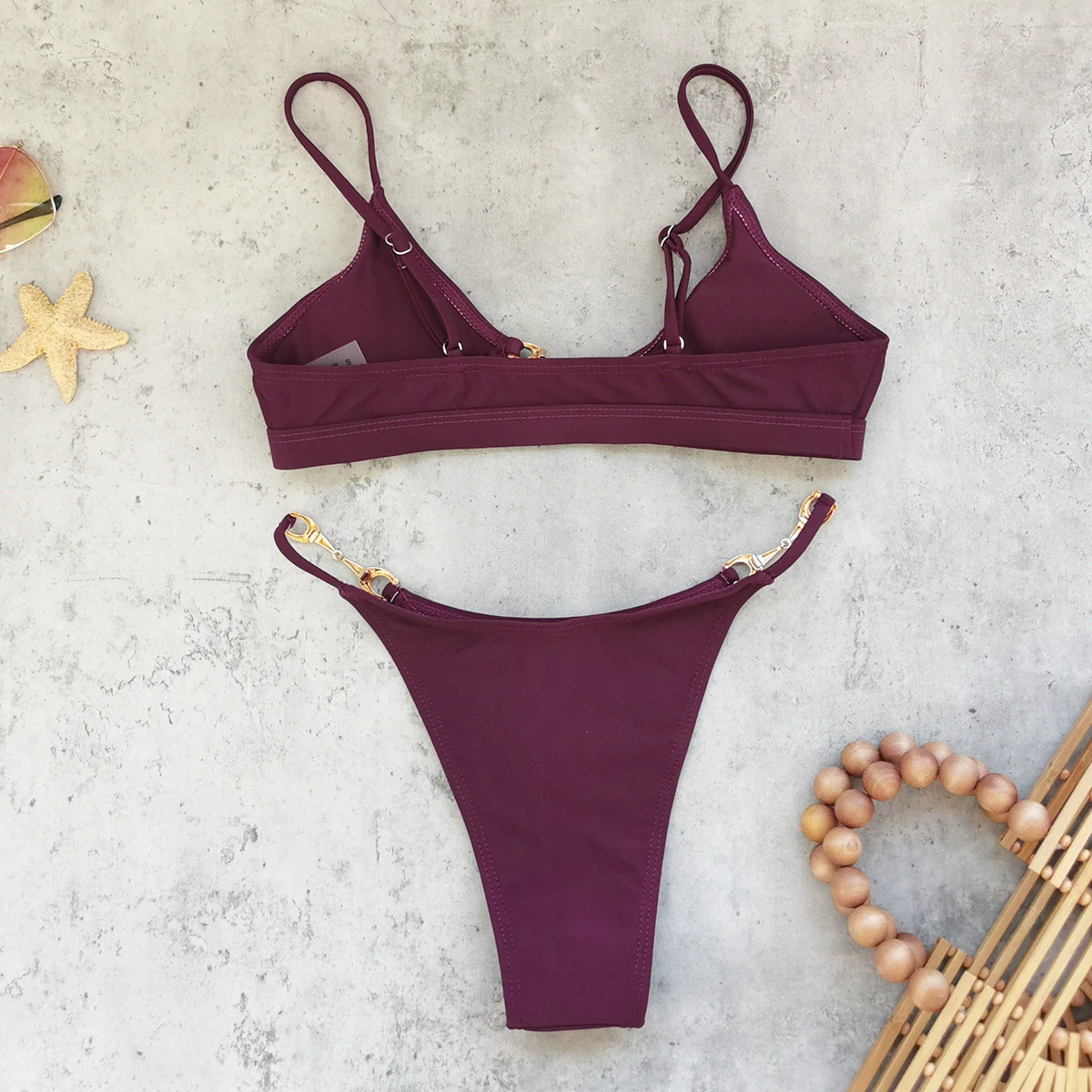 Three-Piece Bikini Set with Ruched Skirt view 3