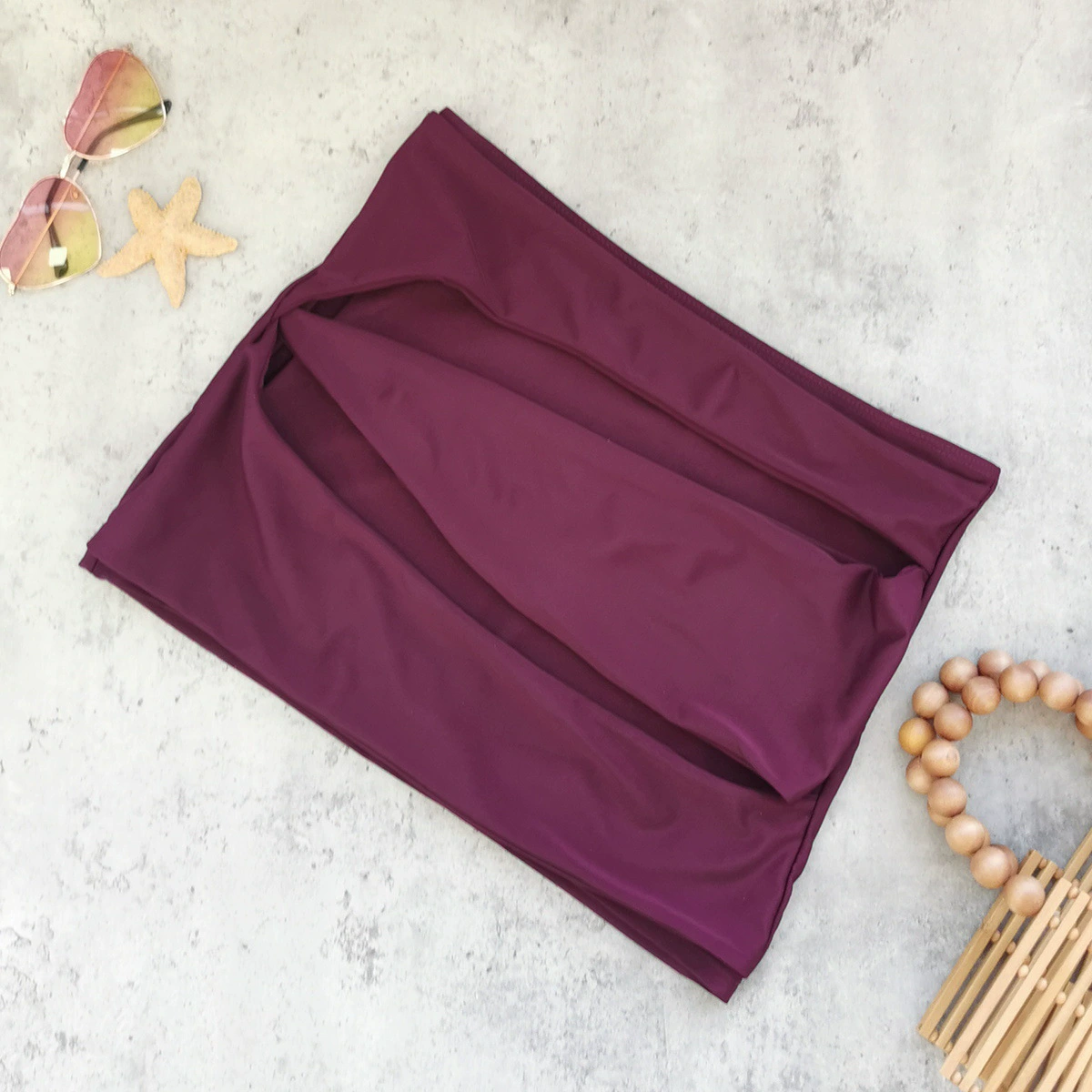 Three-Piece Bikini Set with Ruched Skirt view 6