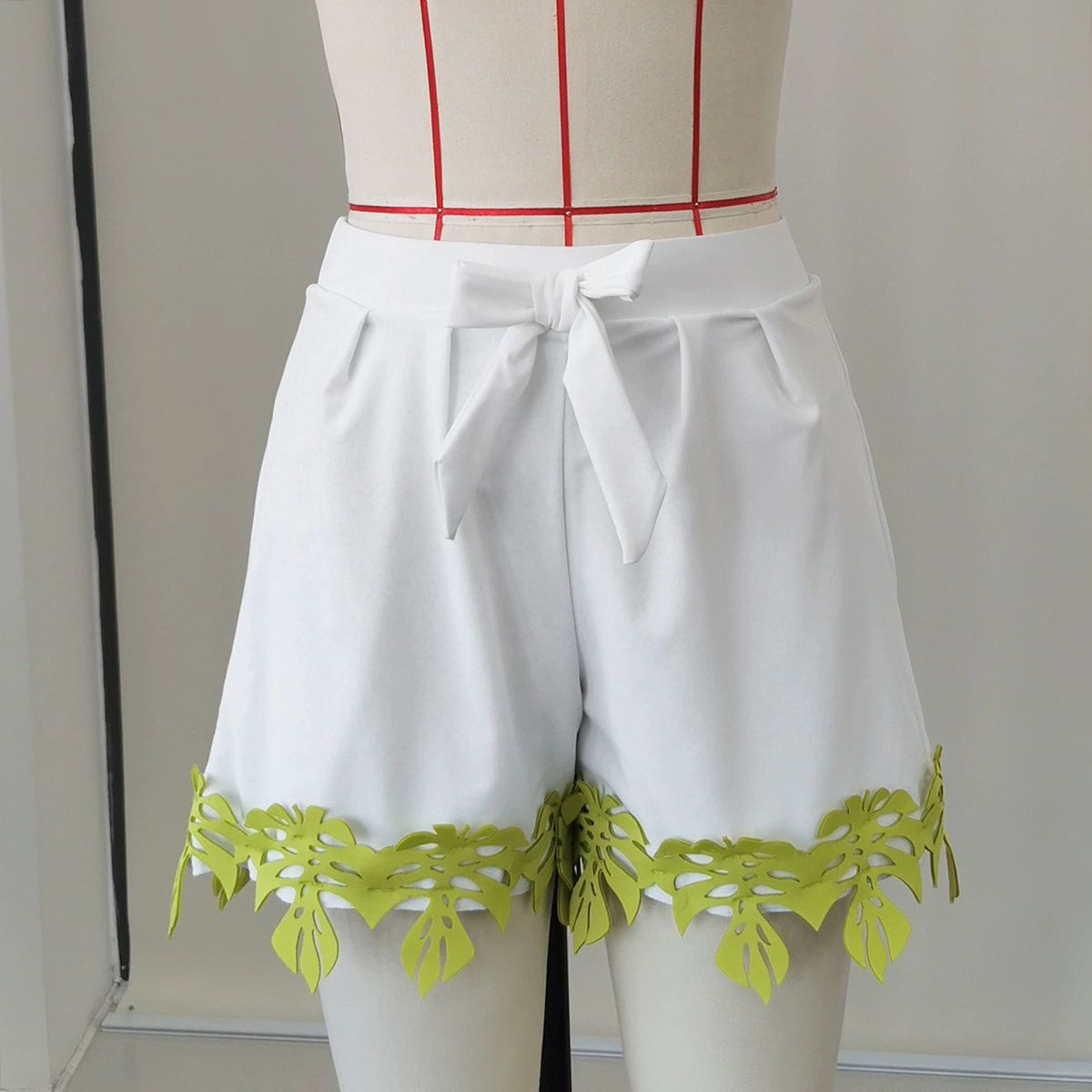 Leaf Cutout Bikini Set with Braided Straps and Shorts view 4