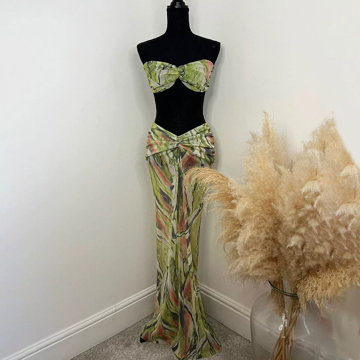 Three-Piece Bikini Set with Long Skirt